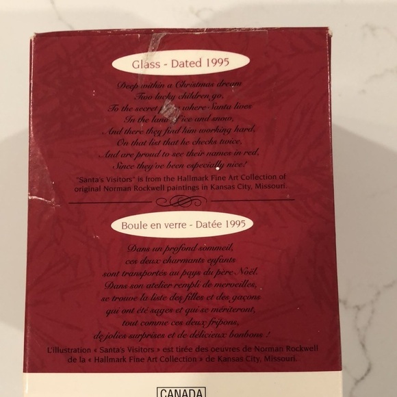 Hallmark Christmas 1995 tree ornament Norman Rockwell Santa’s Visitors EUC boxed - Picture 2 of 9